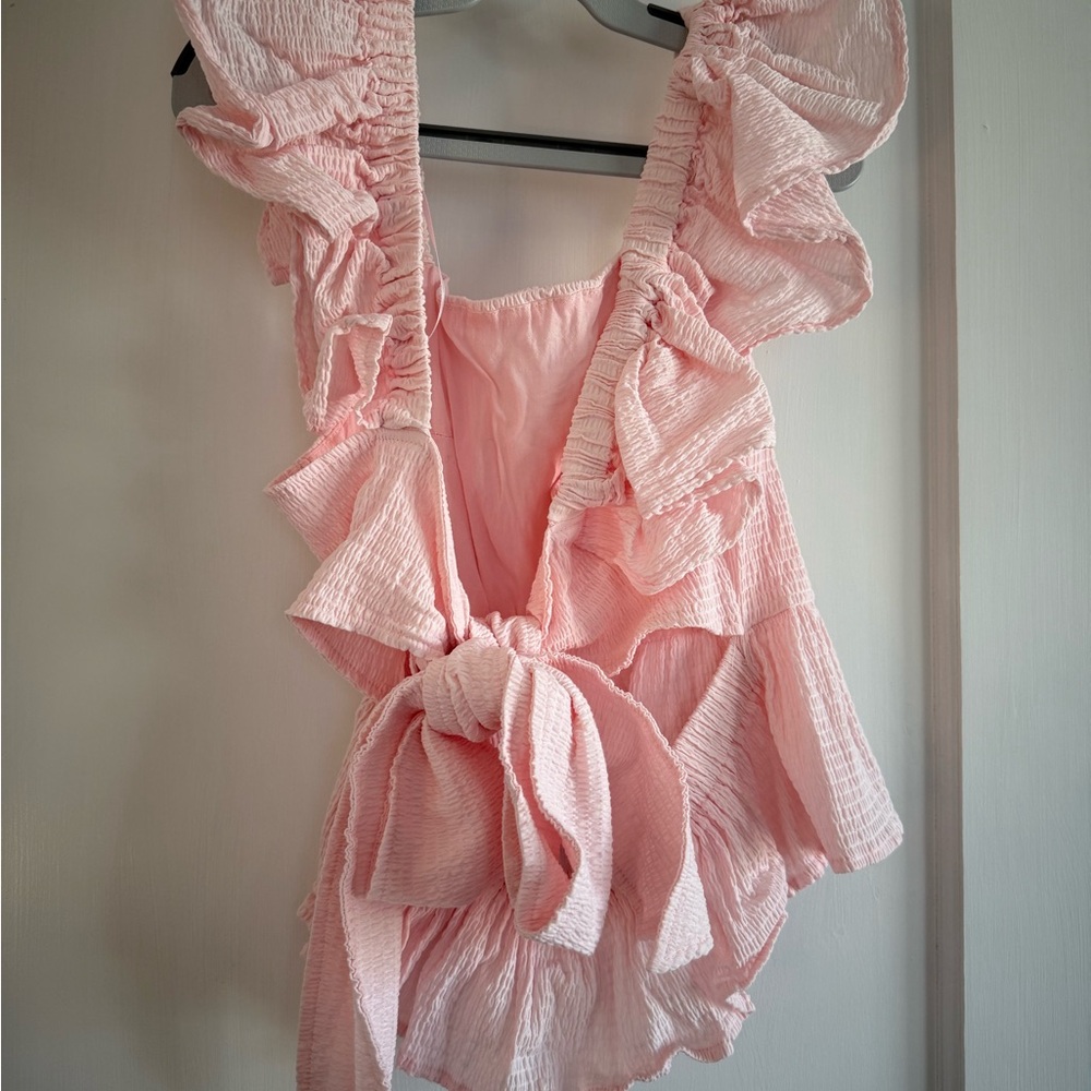 Francesca’s Elegant Pink Ruffled Women's Top (Original price unknown)